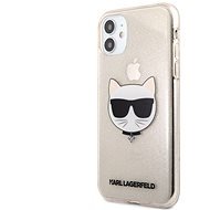 Karl Lagerfeld Choupette Head Glitter Cover for Apple iPhone 11, Gold - Phone Cover
