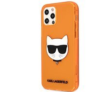 Karl Lagerfeld TPU Choupette Head Apple iPhone 12 Pro Max Fluo Orange tok - Telefon tok