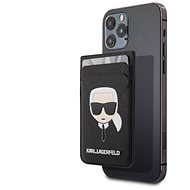 Karl Lagerfeld Saffiano Magnetic Wallet Karl Head, Black - Wallet