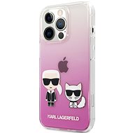 Karl Lagerfeld PC/TPU Ikonik Karl and Choupette Cover for Apple iPhone 13 Pro, Pink - Phone Cover