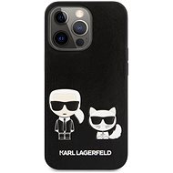 Karl Lagerfeld and Choupette PU Leather for Apple iPhone 13 Pro, Black - Phone Cover