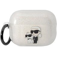 Karl Lagerfeld 3D Logo NFT Karl and Choupette TPU Glitter Case for Airpods Pro 2 White - Headphone Case