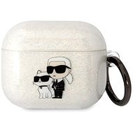 Karl Lagerfeld 3D Logo NFT Karl and Choupette TPU Glitter Pouzdro pro Airpods 3 White - Headphone Case