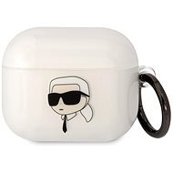 Karl Lagerfeld 3D Logo NFT Karl Head TPU Pouzdro pro Airpods 3 White - Headphone Case