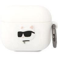 Karl Lagerfeld 3D Logo NFT Choupette Head Silikónové Puzdro na Airpods 3 White - Puzdro na slúchadlá
