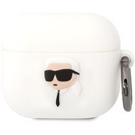 Karl Lagerfeld 3D Logo NFT Karl Head Silikónové Puzdro na Airpods 3 White - Puzdro na slúchadlá