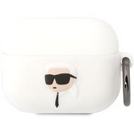 Karl Lagerfeld 3D Logo NFT Karl Head Silikónové Puzdro na Airpods Pro White - Puzdro na slúchadlá