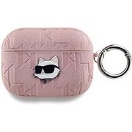 Karl Lagerfeld Embossed Choupette Head AirPods Pro rózsaszín PU tok - Fülhallgató tok