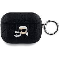 Karl Lagerfeld PU Embossed Karl and Choupette Heads Pouzdro pro AirPods Pro Black - Headphone Case