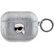 Karl Lagerfeld PU Embossed Karl Head Pouzdro pro AirPods Pro Silver - Headphone Case