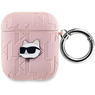 Karl Lagerfeld PU Embossed Choupette Head Case for AirPods 1/2 Pink - Headphone Case