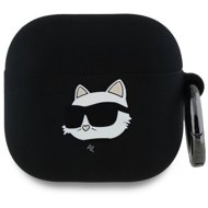 Karl Lagerfeld 3D Logo NFT Choupette Head Silicone Case for AirPods 4 Black - Headphone Case
