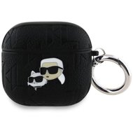 Karl Lagerfeld PU Embossed Karl and Choupette Heads Case for AirPods 4 Black - Headphone Case