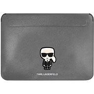 Karl Lagerfeld Saffiano Ikonik Computer Sleeve 16" Silver - Laptop Case