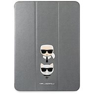 Karl Lagerfeld and Choupette Head Saffiano Case for Apple iPad Pro 12.9 (2021) Silver - Tablet Case