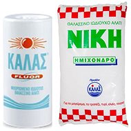 KALAS FLUOR Fine fluorinated iodized sea salt 250 g + NIKI Semi-coarse iodized 1 kg - Salt