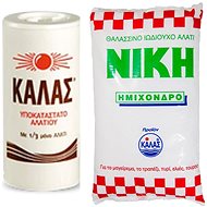 KALAS Fine 250 g, contains only 1/3 salt + NIKI Semi-coarse iodized 1 kg - Salt