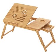 Songmics Laptop table bamboo, ventilation, storage drawer, width 61cm - Laptop Table