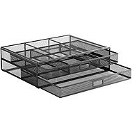 APT DA463 wire table with 2 drawers, black - Stationery Stand