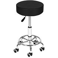ModernHome BC007 Swivel stool on wheels with footrest, load capacity 114 kg, black - Salon Chair