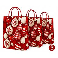GOBA 8610043-1 Červené ozdoby, vel. L, 3 ks - Gift Bag