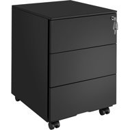 TecTake Magna with 3 lockable drawers, black - Office Container