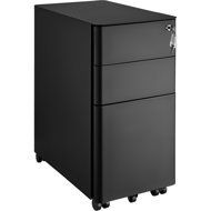 TecTake Parvus, 2 drawers, 1 hanging register, black - Office Container