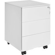 TecTake Magna with 3 lockable drawers, white - Office Container