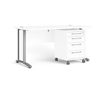 Falco Office 80400/35 white/silver - Writing Desk