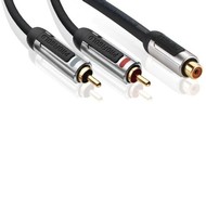 PROFIGOLD SKY Subwoofer adaptér 2x CINCH konektor - CINCH zdířka, 15cm - Adapter