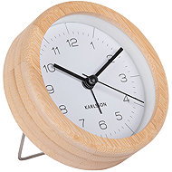 Karlsson Alarm clock with bamboo case NEAT, diameter 10 cm, white - Alarm Clock