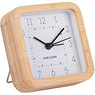 Karlsson Alarm clock with bamboo case NEAT, 9 × 9 cm, white - Alarm Clock