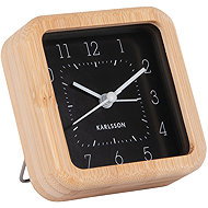 Karlsson Alarm clock with bamboo case NEAT, 9 × 9 cm, black - Alarm Clock