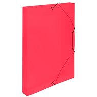 Karton P+P Lines red PP box with rubber A4 - Document Folder