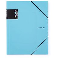 Cardboard P+P Folder with rubber A4 PP 3 flaps PASTELINI blue - Document Folder
