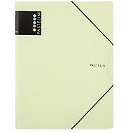 Cardboard P+P Folder with rubber A4 PP 3 flaps PASTELINI yellow - Document Folder