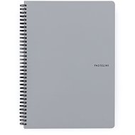Cardboard P+P Pastelini Twin wire A4 PP grey - Journal