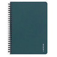 Cardboard P+P Verde Twin wire A5 PP green - Journal