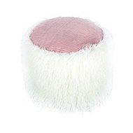 Stool Felt Pouf Bobtail 125 White / Rosa - Ottoman