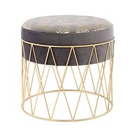 Hocker Cleopatra 225  Pouf Grey / Gold - Ottoman