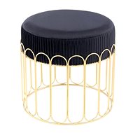 Stool Hocker Cleopatra 425 Black / Gold - Ottoman