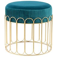 Stool Hocker Cleopatra 425 Petrol / Gold - Ottoman
