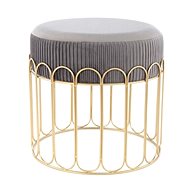 Stool Hocker Cleopatra 425 Grey / Gold - Ottoman