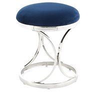 Stool Hocker Weyda 325 Blue / Silver - Ottoman