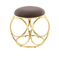 Hocker Whitney Stool 325 Taupe / Gold - Ottoman