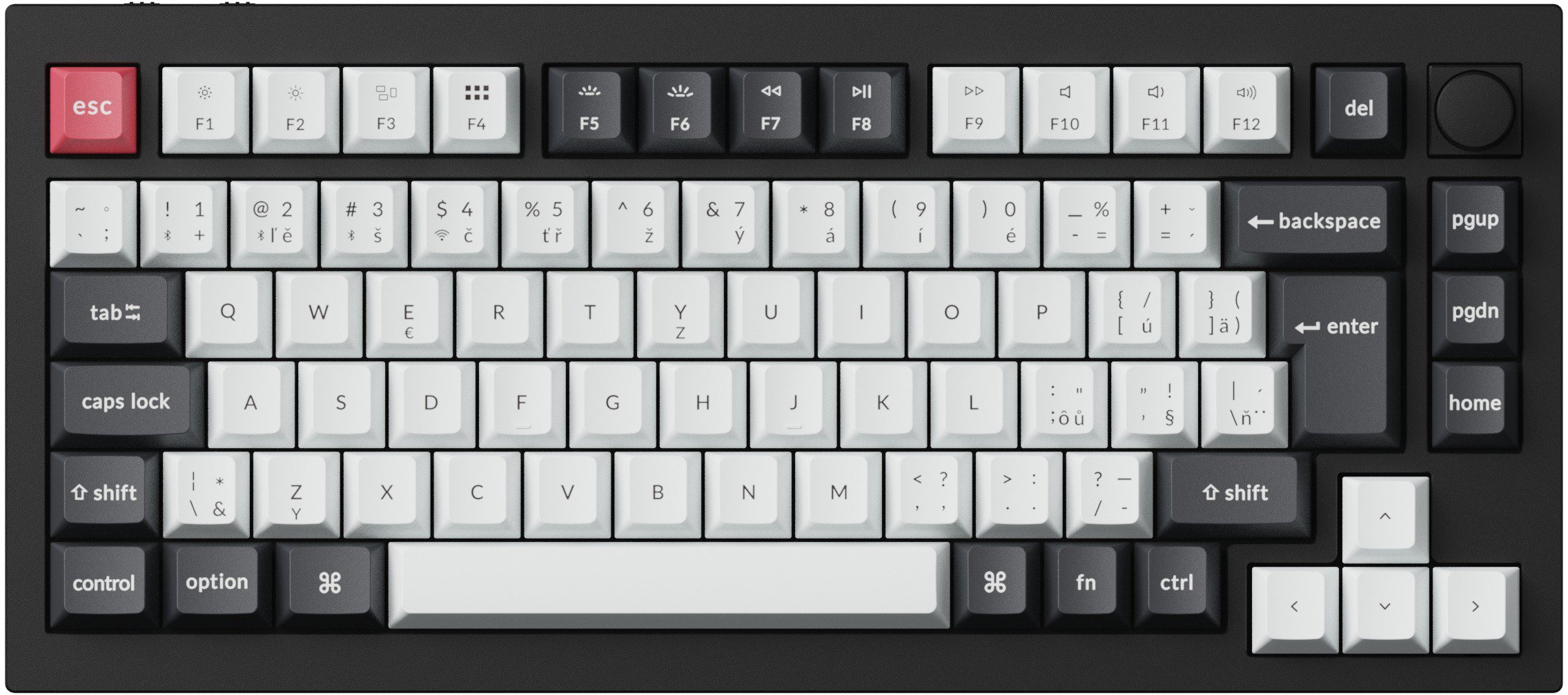 Keychron Q1 HE Swappable RGB Backlight Nebula Switch Knob Version - Black, CZ/SK - Gaming Keyboard