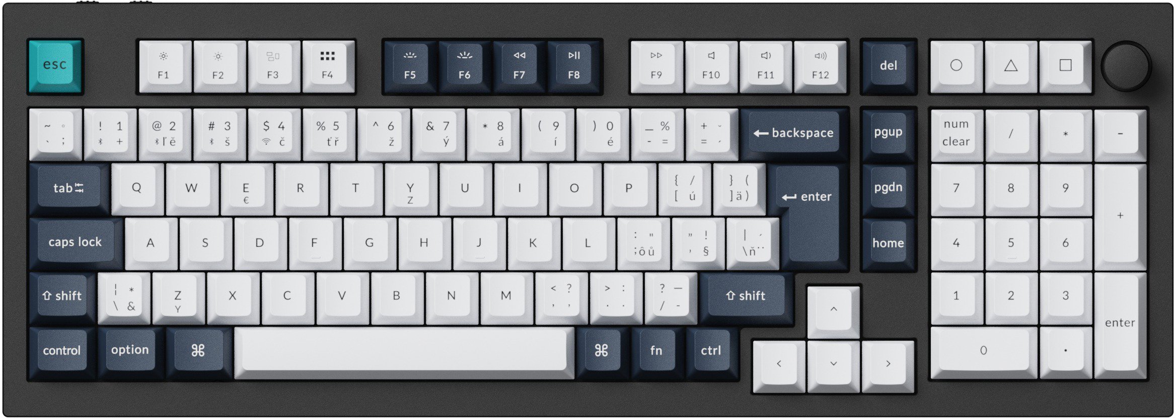 Keychron Q5 Max Swappable RGB Backlight Red Switch Knob Version - Black, CZ/SK - Gaming Keyboard