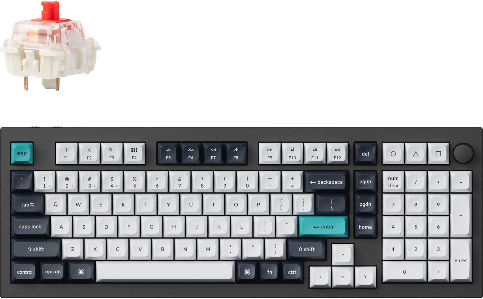 Keychron Q5 Max Swappable RGB Backlight Red Switch Knob Version - Black, US - Gaming Keyboard