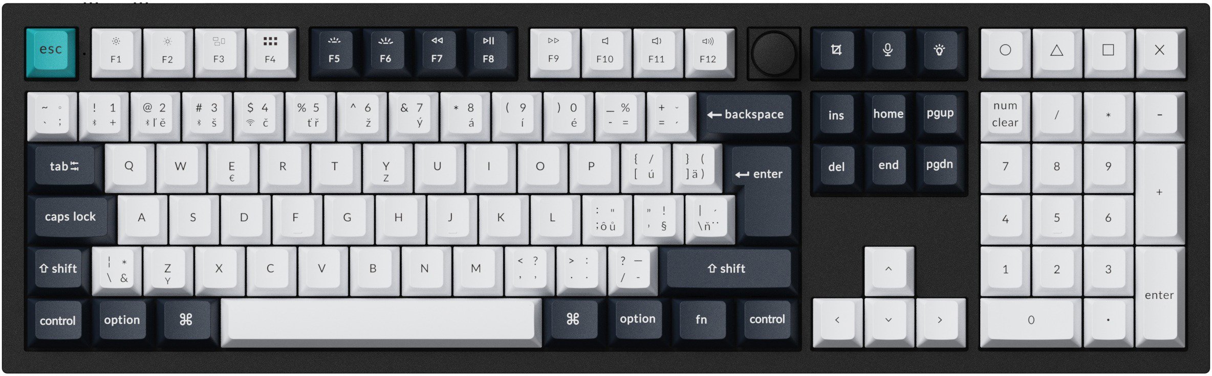 Keychron Q6 Max Swappable RGB Backlight Banana Switch Knob Version - Black, CZ/SK - Gaming Keyboard