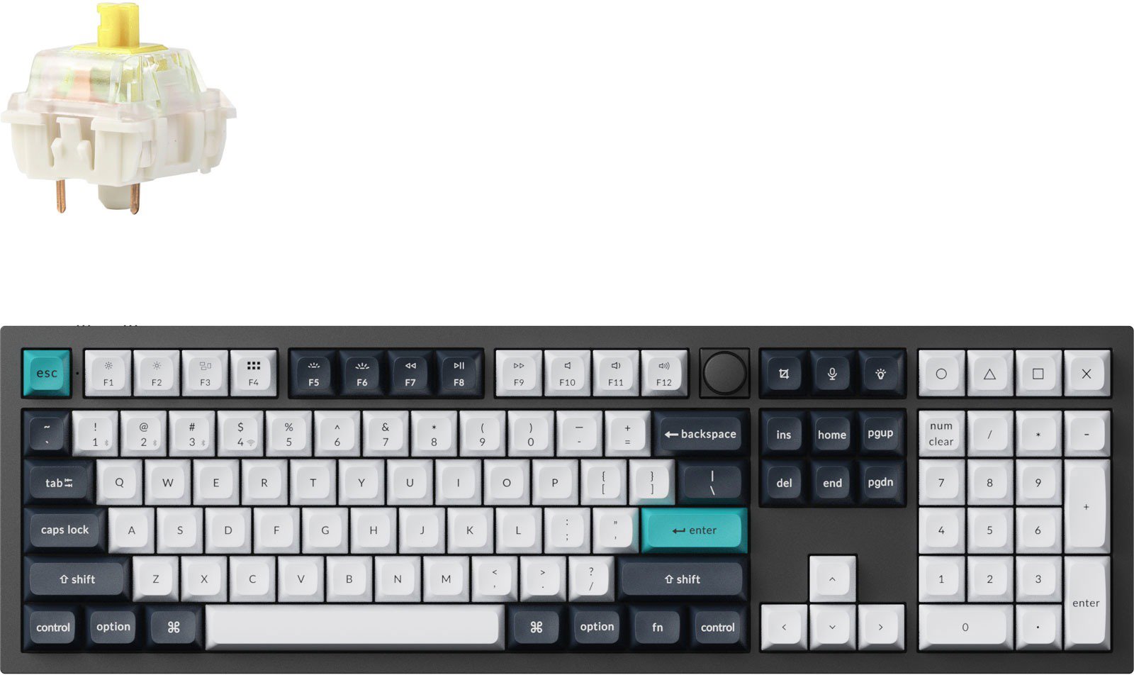 Keychron Q6 Max Swappable RGB Backlight Banana Switch Knob Version - Black, US - Gaming Keyboard